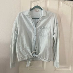 Prana white washed Denim button down shirt